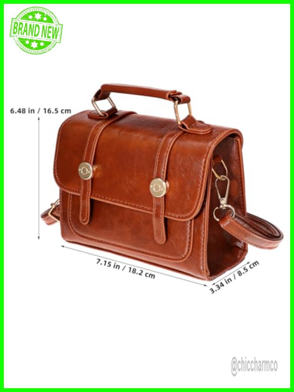 Vintage Small Handbag Women PU Crossbody with Handle Spacious Shoulder Bag - Picture 4 of 6